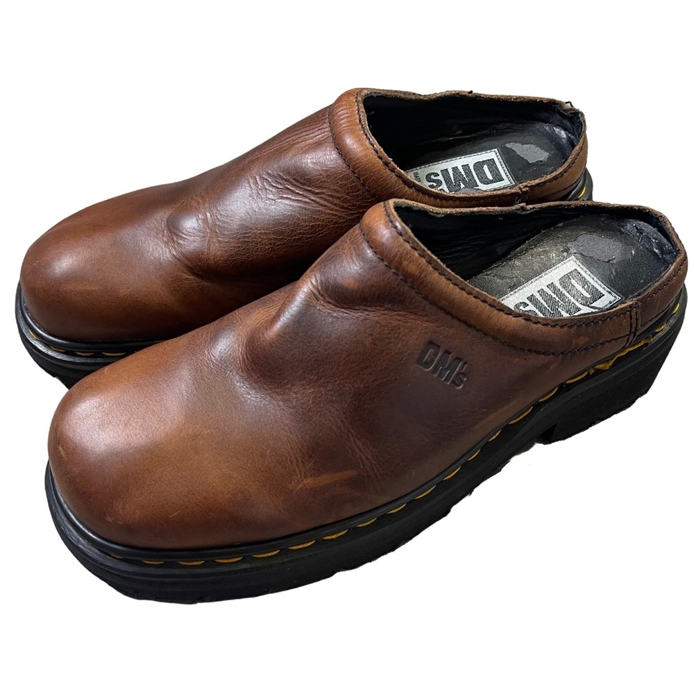 Dr. Martens Vintage Brown Leather Slip On Clog Mules
